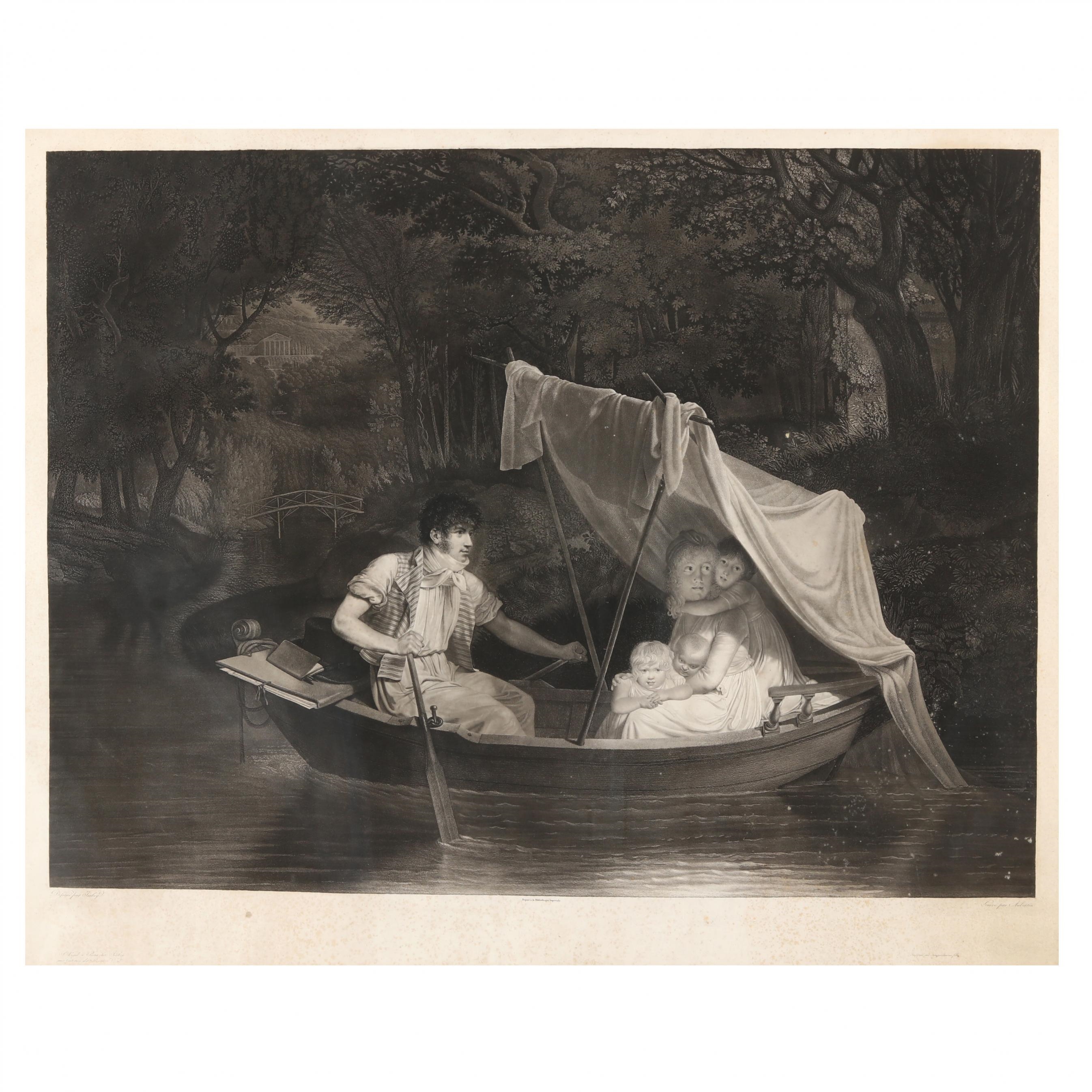 Artwork by François Aubertin, La Barque d'Isabey, Made of Copperplate engraving