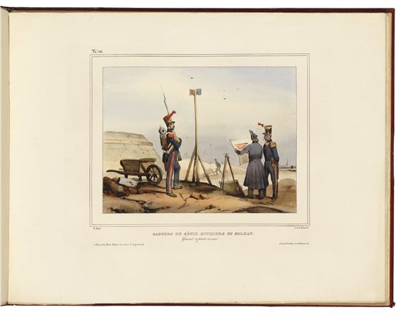 Collection des Costumes Militaires. Armee Francaise 1832, Representes dans des Sujets de Genre. Paris: Chez Dero-Becker, []. by Victor Adam, circa 1840