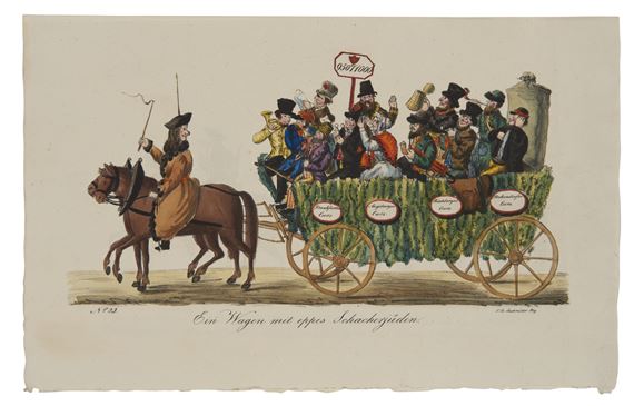 Die grosse öffentliche Maskerade zu Pferde und zu Wagen in Bamberg am Fastnachts-Montage . Bamberg: J.B. Lachmüller [n.d. but ]. by Johann Baptist Lachmüller