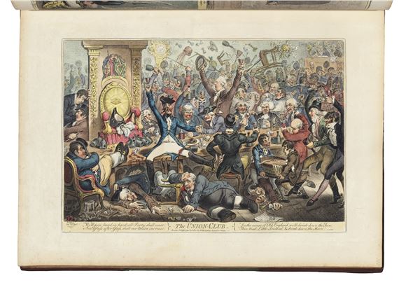 The Genuine Works of James Gillray, engraved by himself, in two volumes. London: Thomas M'Lean, . [With:] – Illustrative Description of the Genuine Works of Mr. James Gillray. London: Thomas M'Lean, . by James Gillray