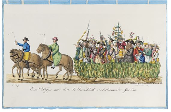 Die grosse oeffentliche Maskerade zu Pferde und zu Wagen in Bamberg am Fastnachts Montage . Bamberg: Johann Baptist Lachmüller, . - Johann Baptist Lachmüller