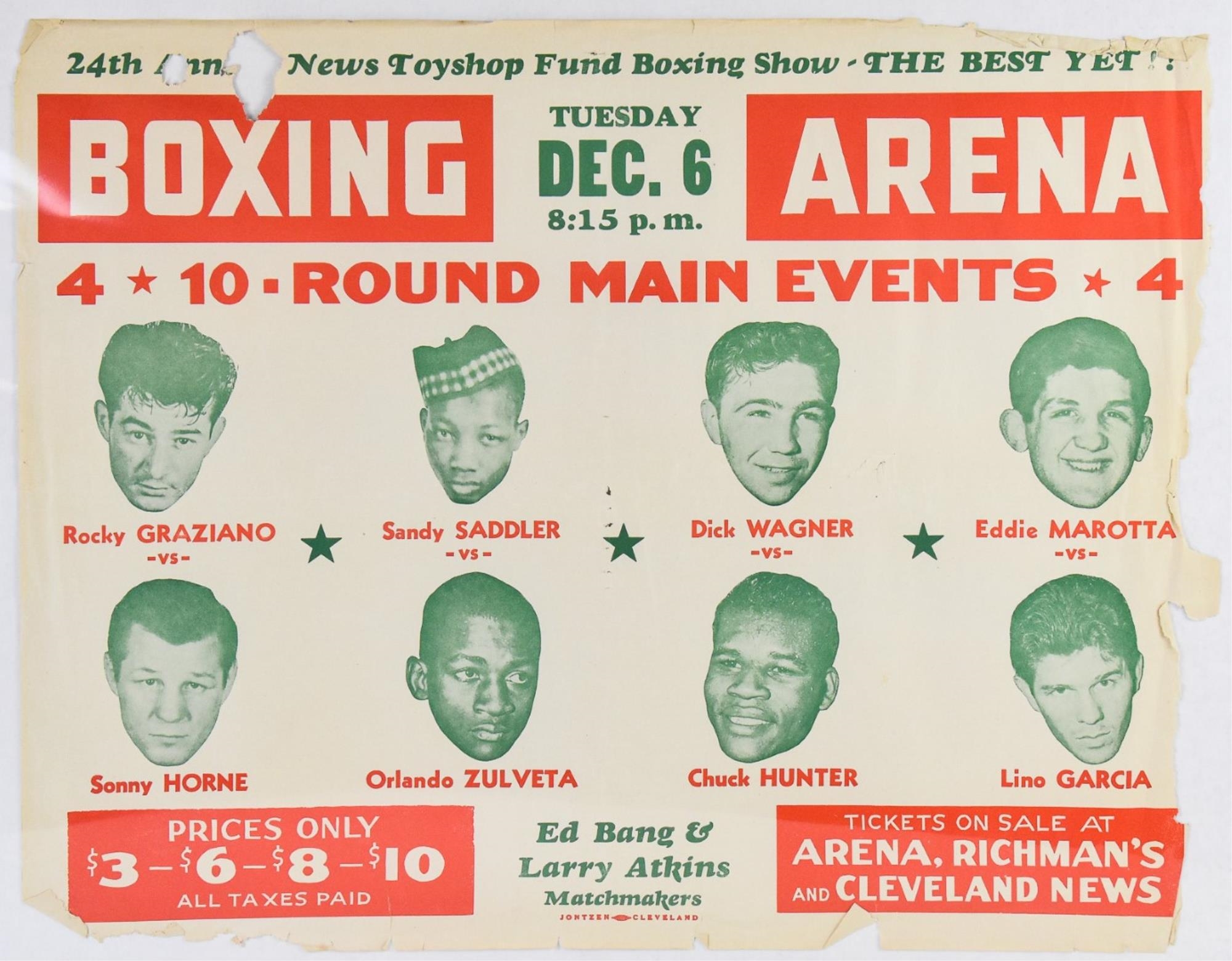 Dick Wagner 1949 BOXING ARENA PROMO POSTER (1949) MutualArt
