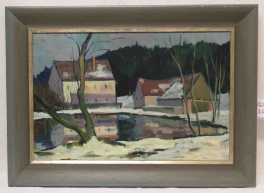 Artwork by Conrad Voelkel, Winter im Laabertal, Made of oil on board