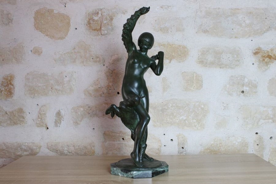 Sylvestre Clerc Bronze with green patina MutualArt
