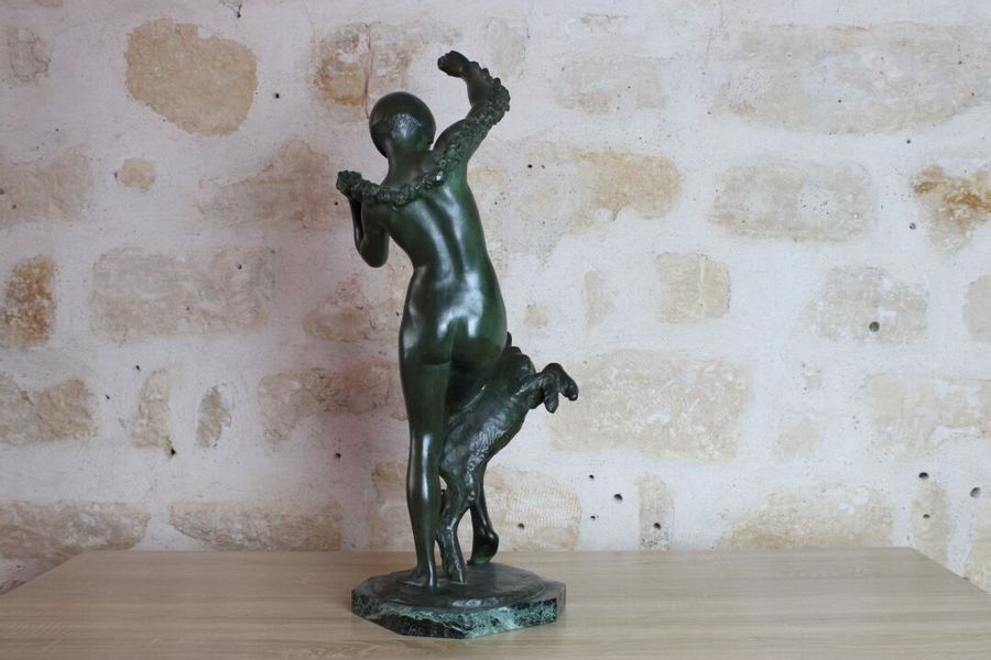 Sylvestre Clerc Bronze with green patina MutualArt