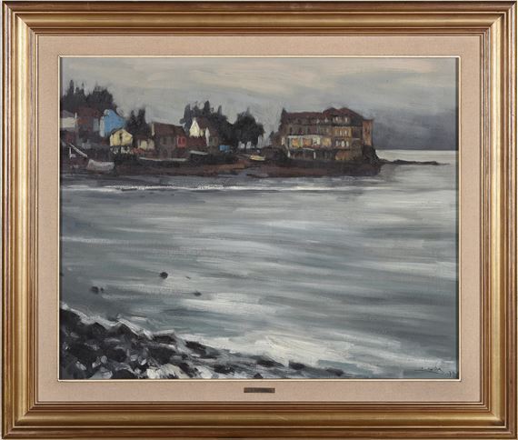 "Pueblo costero" by Víctor Manuel Corcoba y Conde