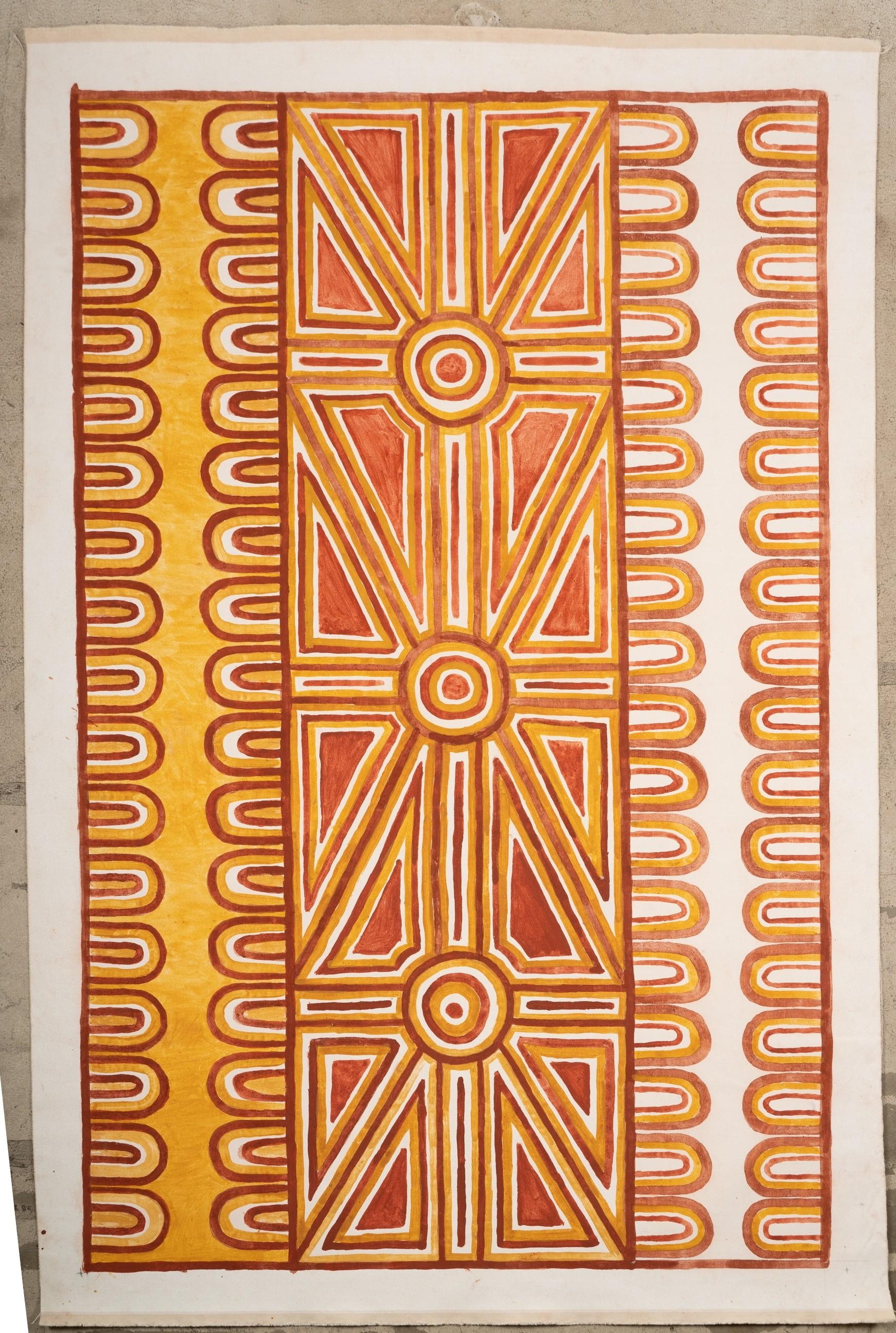 Artwork by Ronnie Dayn'kuli Gurrawurra, Oysters at Gariyak, Made of acrylic on canvas