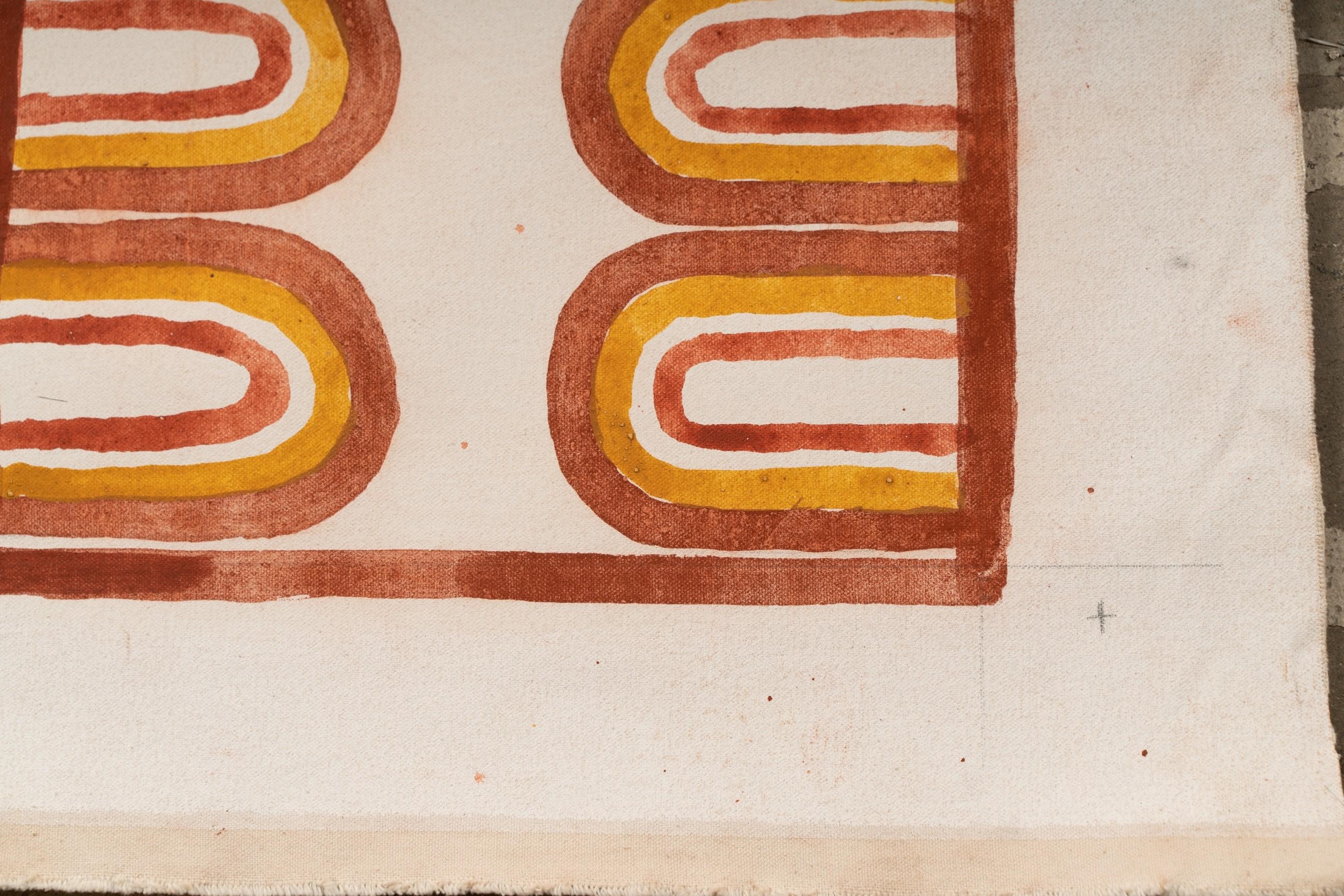 Artwork by Ronnie Dayn'kuli Gurrawurra, Oysters at Gariyak, Made of acrylic on canvas