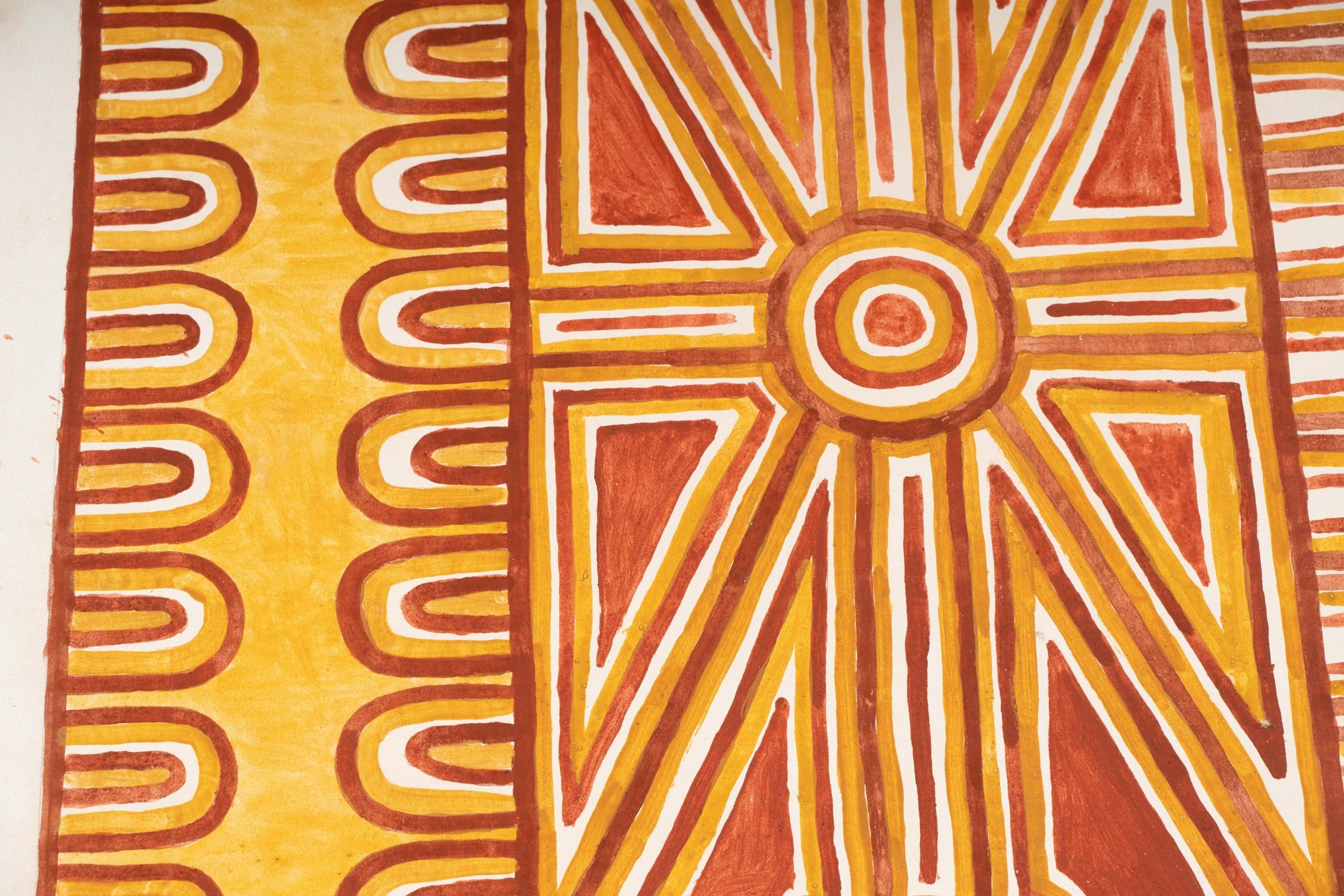 Artwork by Ronnie Dayn'kuli Gurrawurra, Oysters at Gariyak, Made of acrylic on canvas