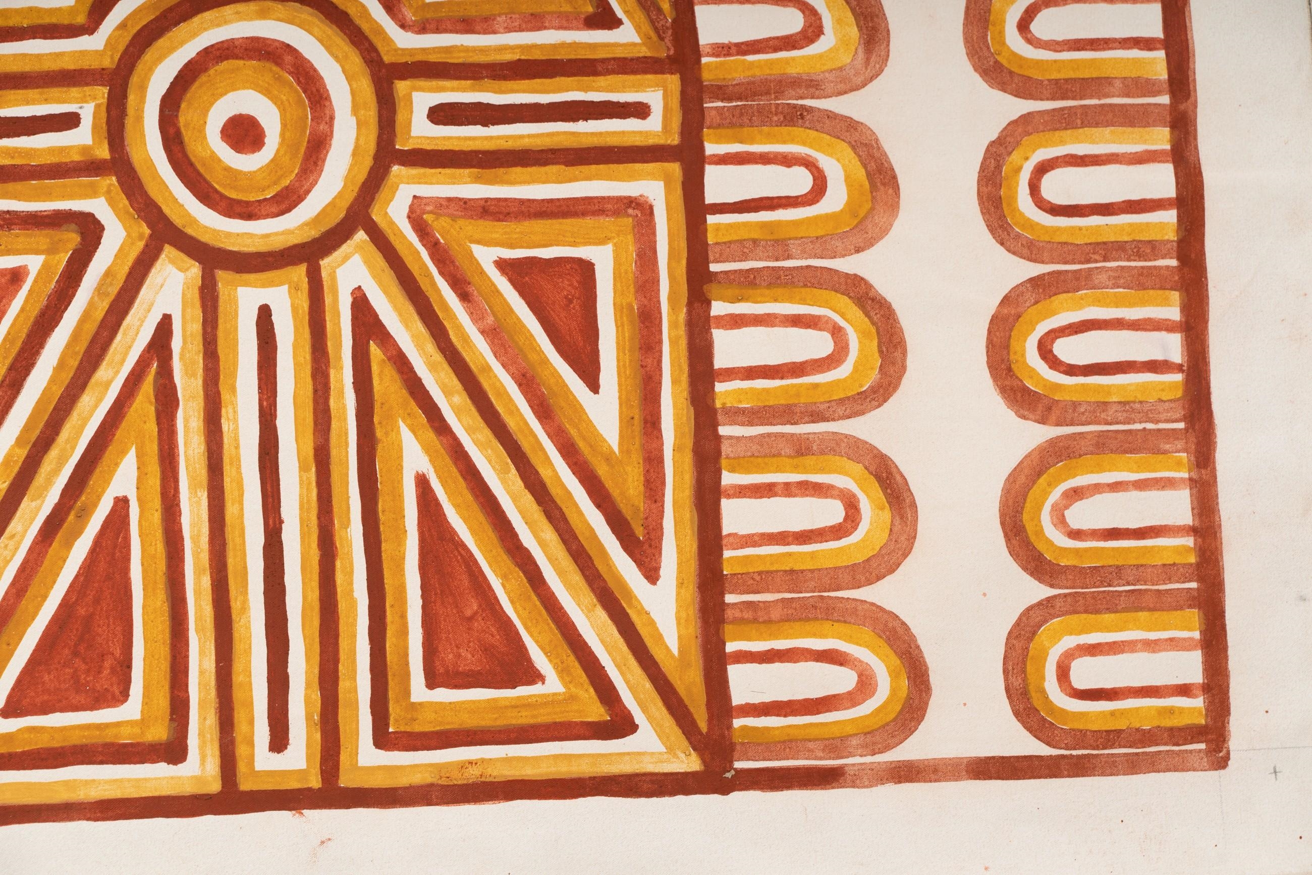 Artwork by Ronnie Dayn'kuli Gurrawurra, Oysters at Gariyak, Made of acrylic on canvas