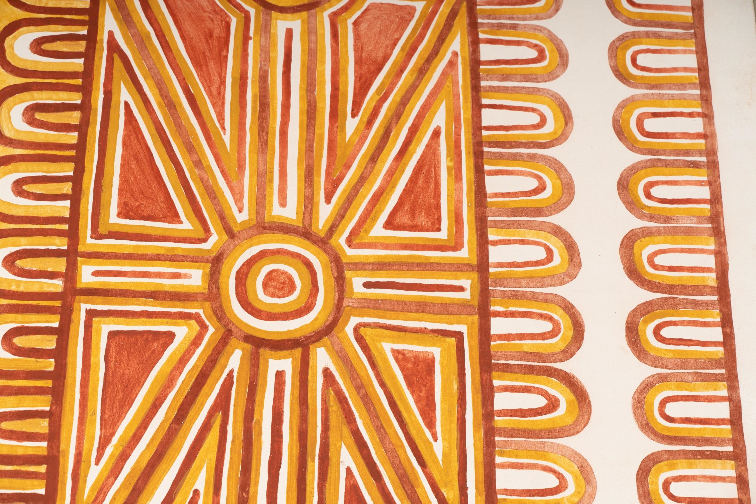 Artwork by Ronnie Dayn'kuli Gurrawurra, Oysters at Gariyak, Made of acrylic on canvas