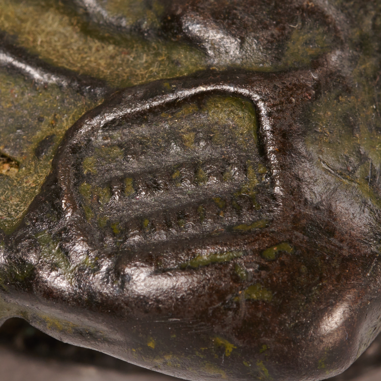 Artwork by Edgar Degas, "Danseuse regardant la plante de son pied droit" (Dancer looking at the sole of her right foot), Made of bronze