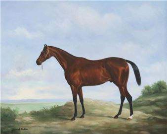 Bay Hunter in a Landscape - Samuel Dutton