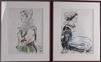 Etudes de costumes bretons (Bourg de Batz, Nantes) - Jean Coffin