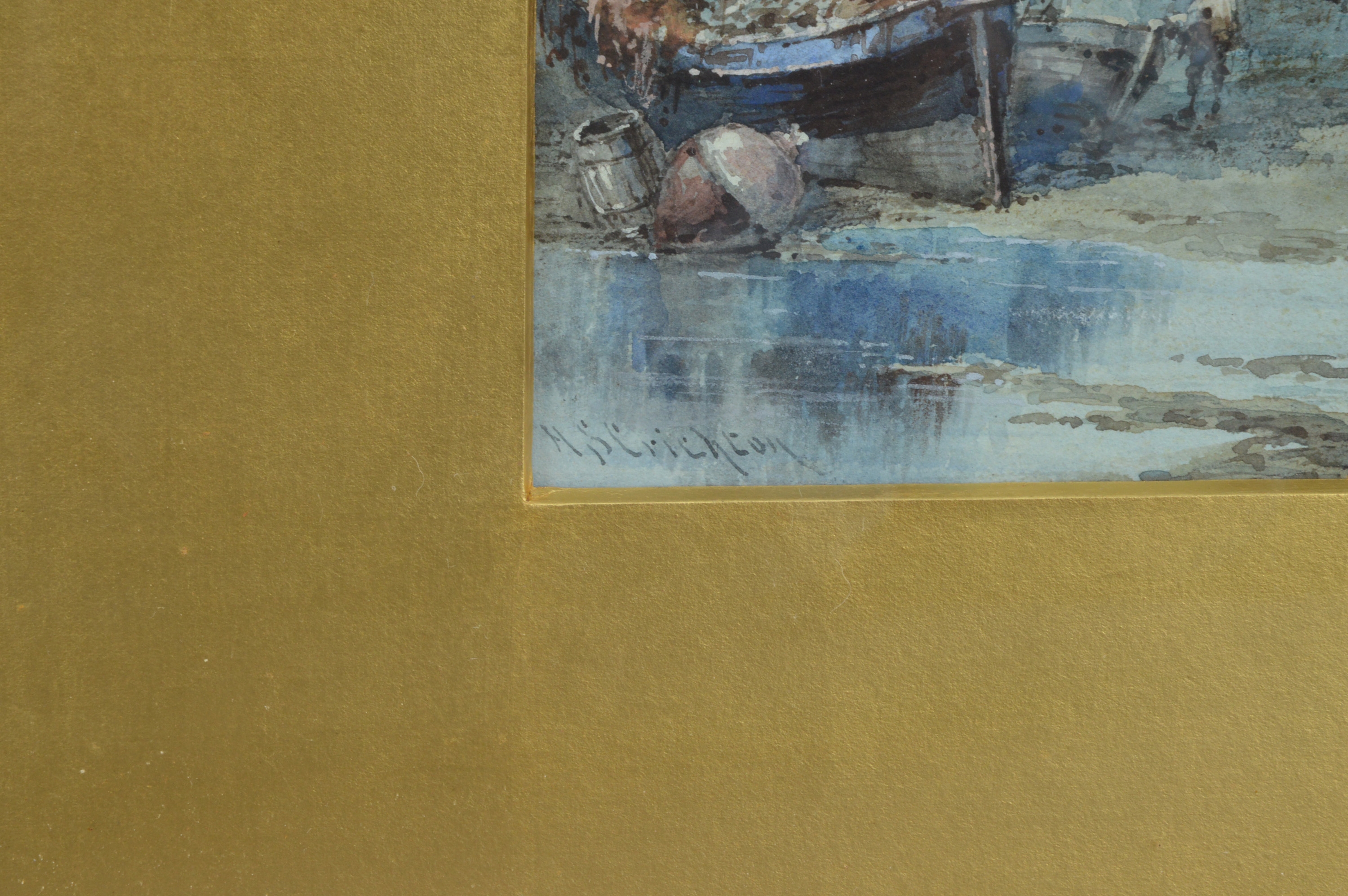 Artwork by Neil Stuart Crichton, a pair of architectural street watercolours, Made of glazed and mounted