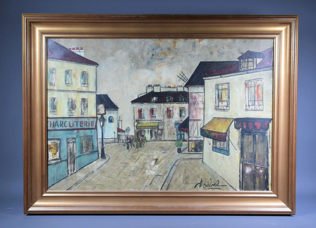 Artwork by Edgar Stoëbel, "Montmartre", Made of huile sur toile
