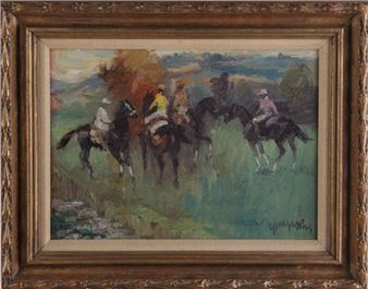 Landschaft mit Jockeys - Guillermo Vargas Ruiz