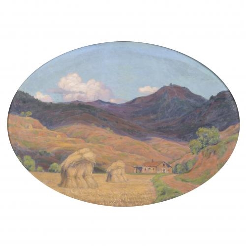Artwork by Tomàs Viver  Aymerich, "PAISAJE OVALADO", Made of Oil on canvas