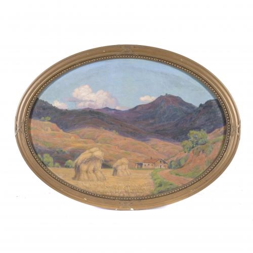 Artwork by Tomàs Viver  Aymerich, "PAISAJE OVALADO", Made of Oil on canvas