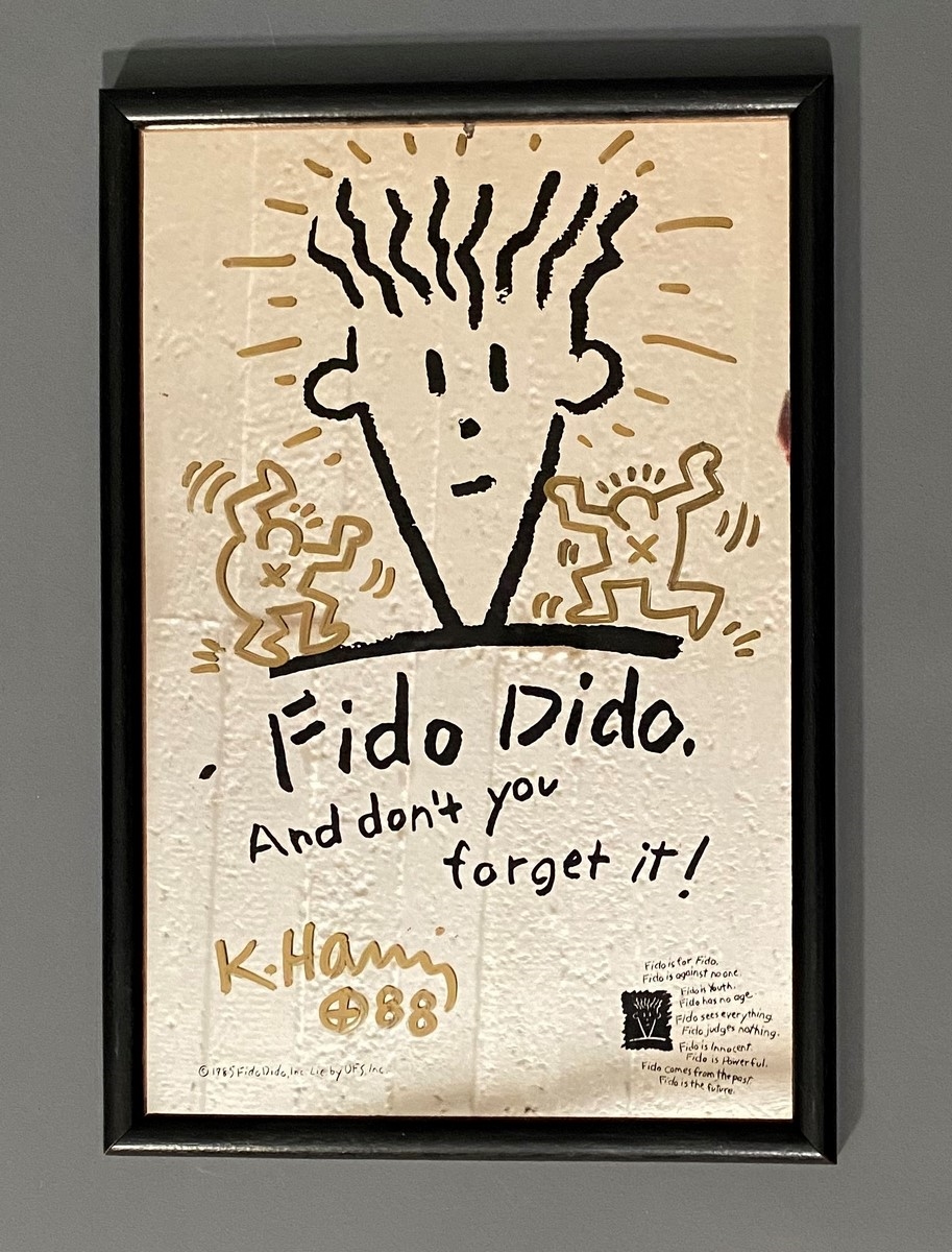 Artwork by Keith Haring, Fido Dido. And don't you forget it!, Made of Black print on mirror
