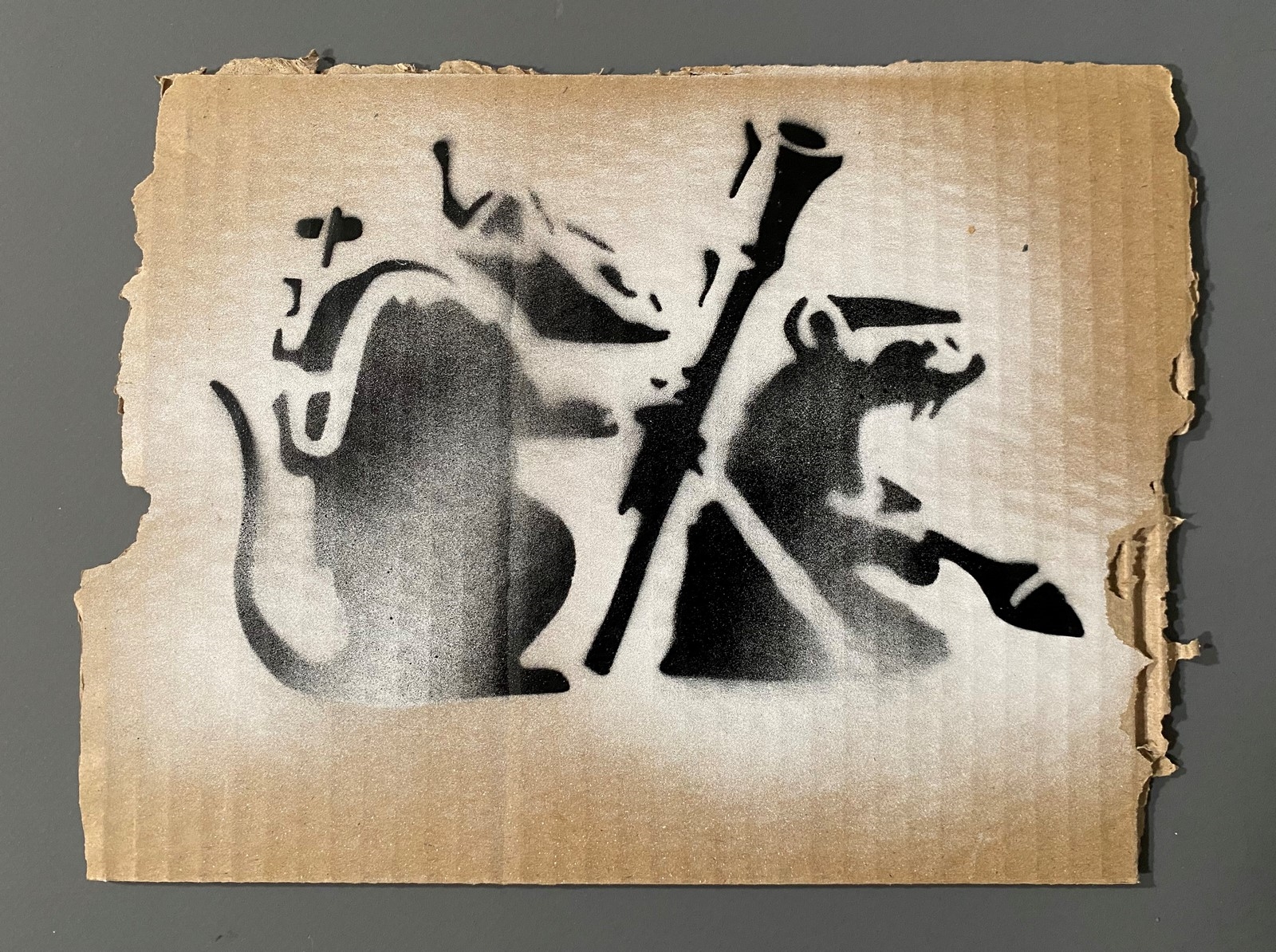 Banksy Rocket launcher rats (2015) MutualArt