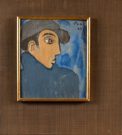 Self-portrait in profile, by Bui Xuan Phai, 1967