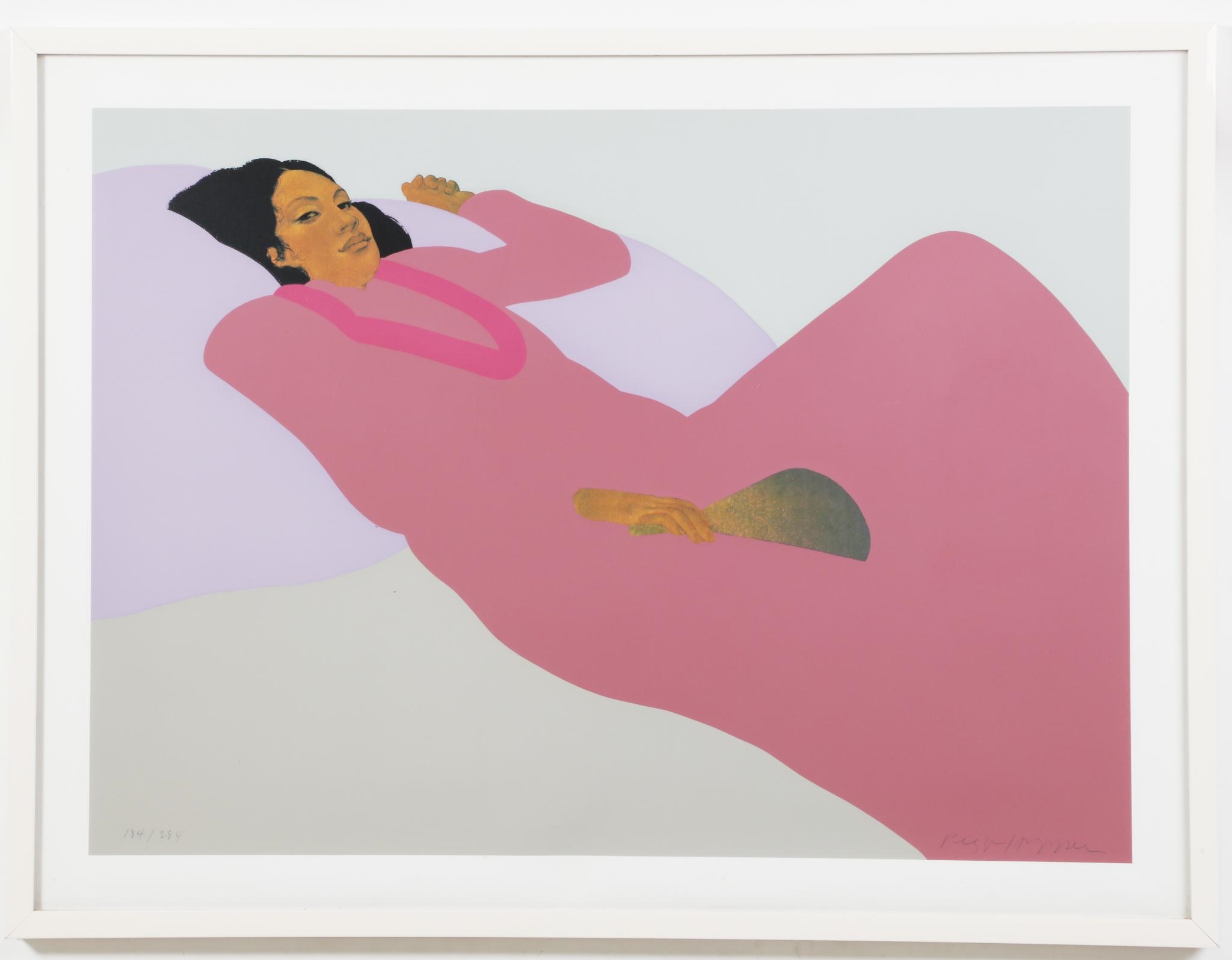 Pegge Hopper Reclining woman with fan MutualArt