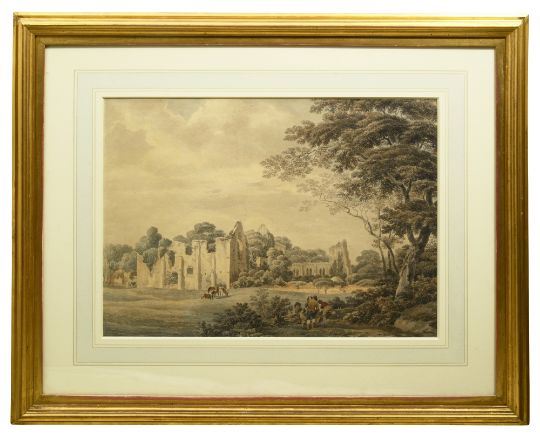 Michael Angelo Rooker | A view of a ruined abbey | MutualArt