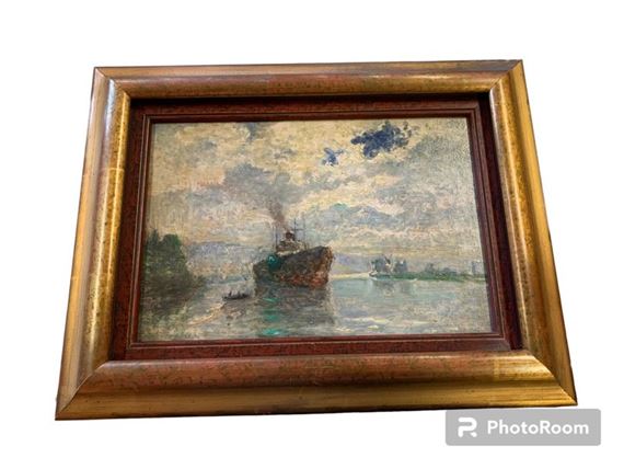 The Tugboat at Villequier by Georges Jules Ernest Binet