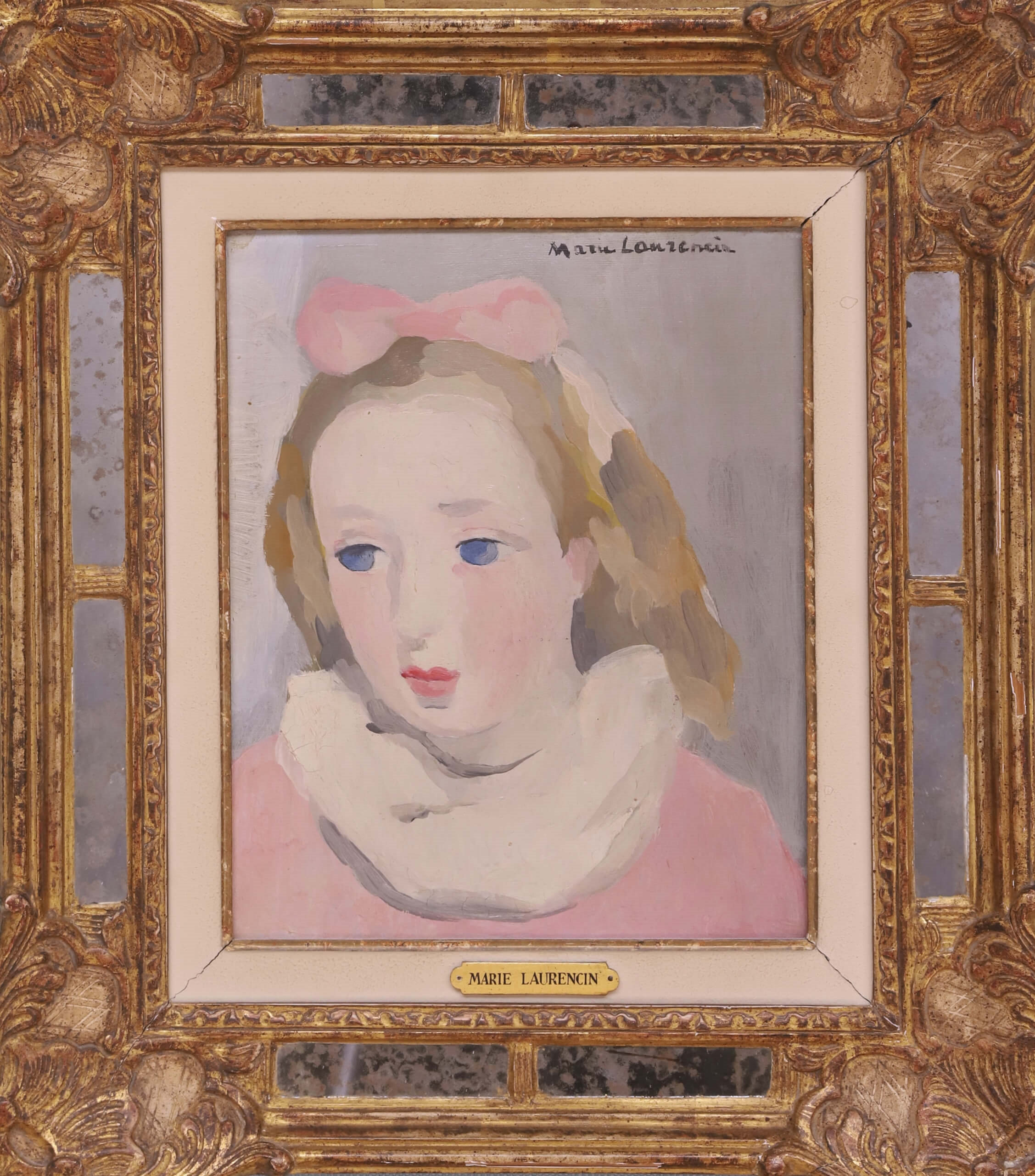 Marcel Dyf - Jeune femme devant un miroir, huile sur toile originale, signée Mar