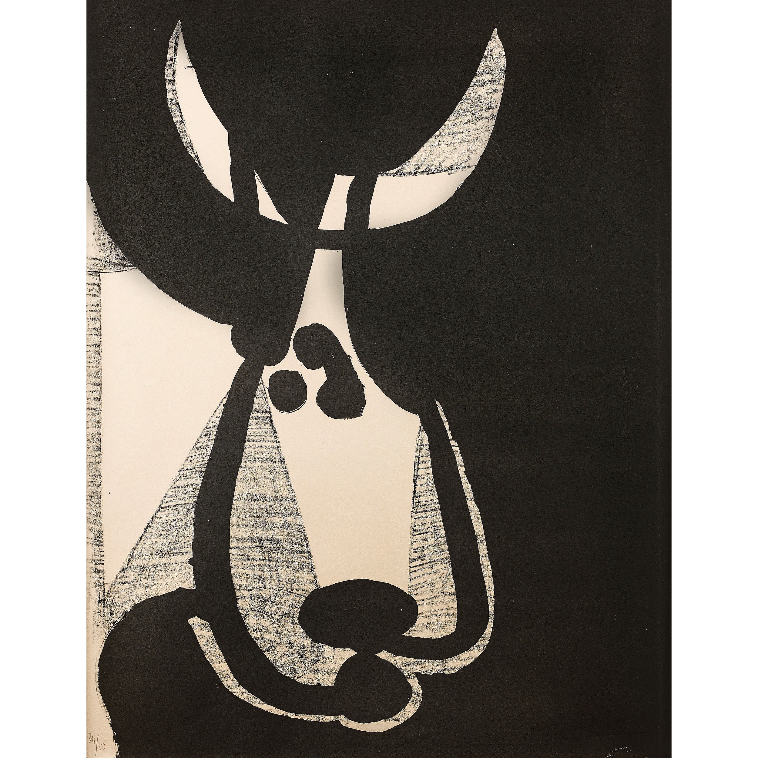 Artwork by Pablo Picasso, Bull's head, turned left, November 1948, Made of Lithograph on Arches vellum