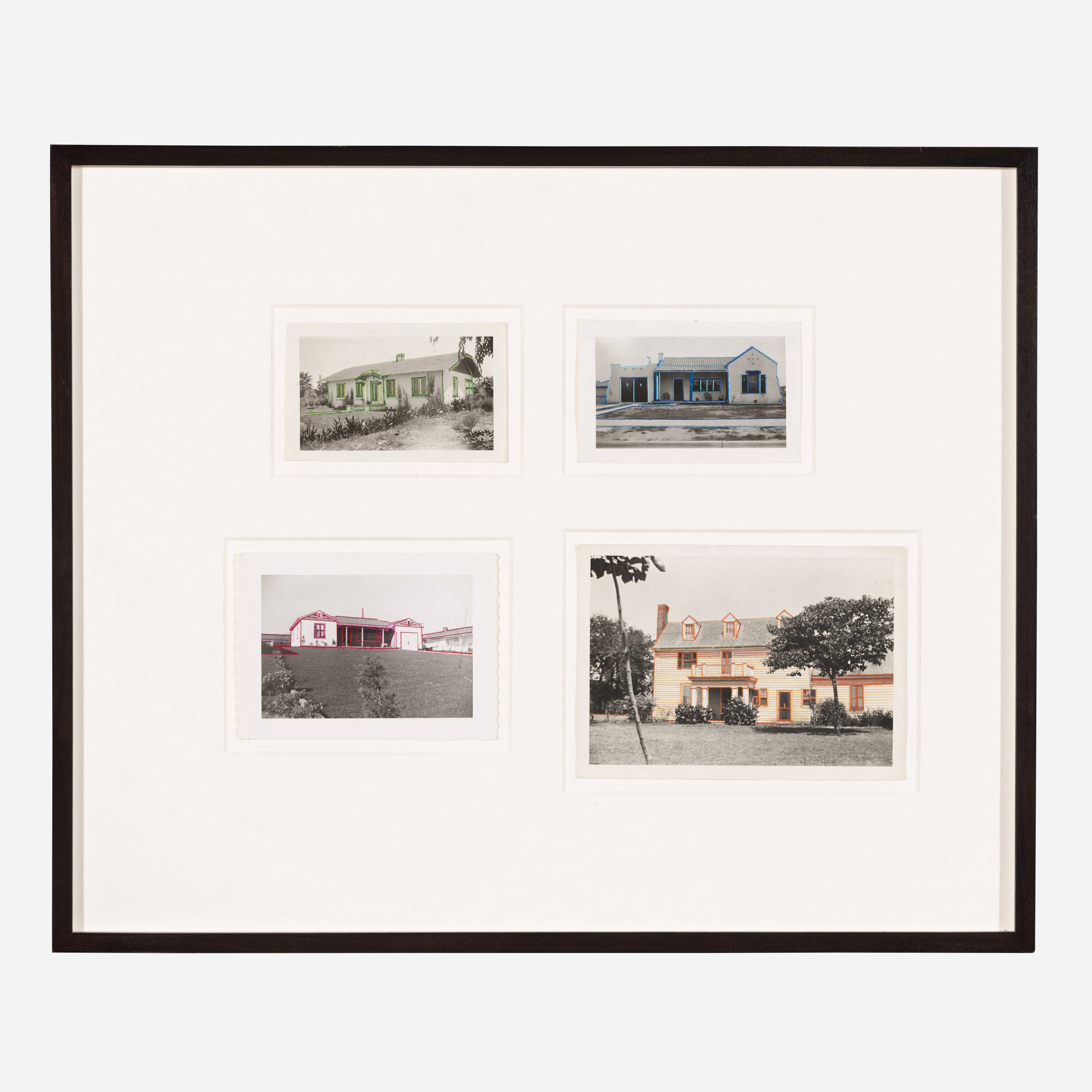 Artwork by Julie Cockburn, Community (3), Made of hand-embroidery on four found photographs