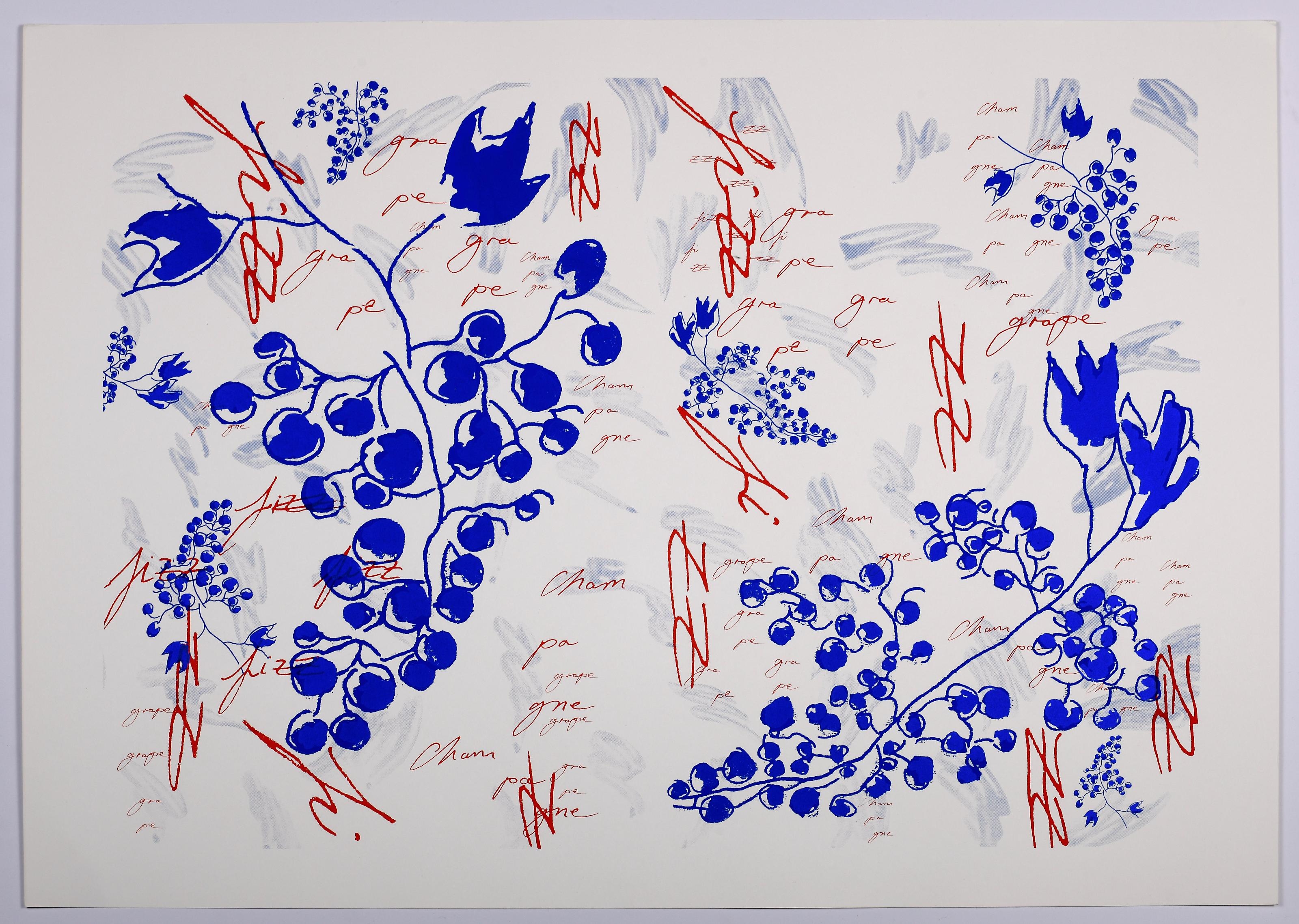 Artwork by Natalie Häusler, Blue Champagne, Made of silkscreen print