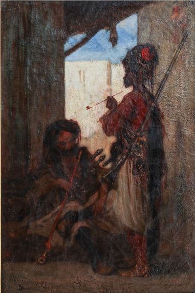 Smoking Bachibouzouks by Louis Devedeux, 1854