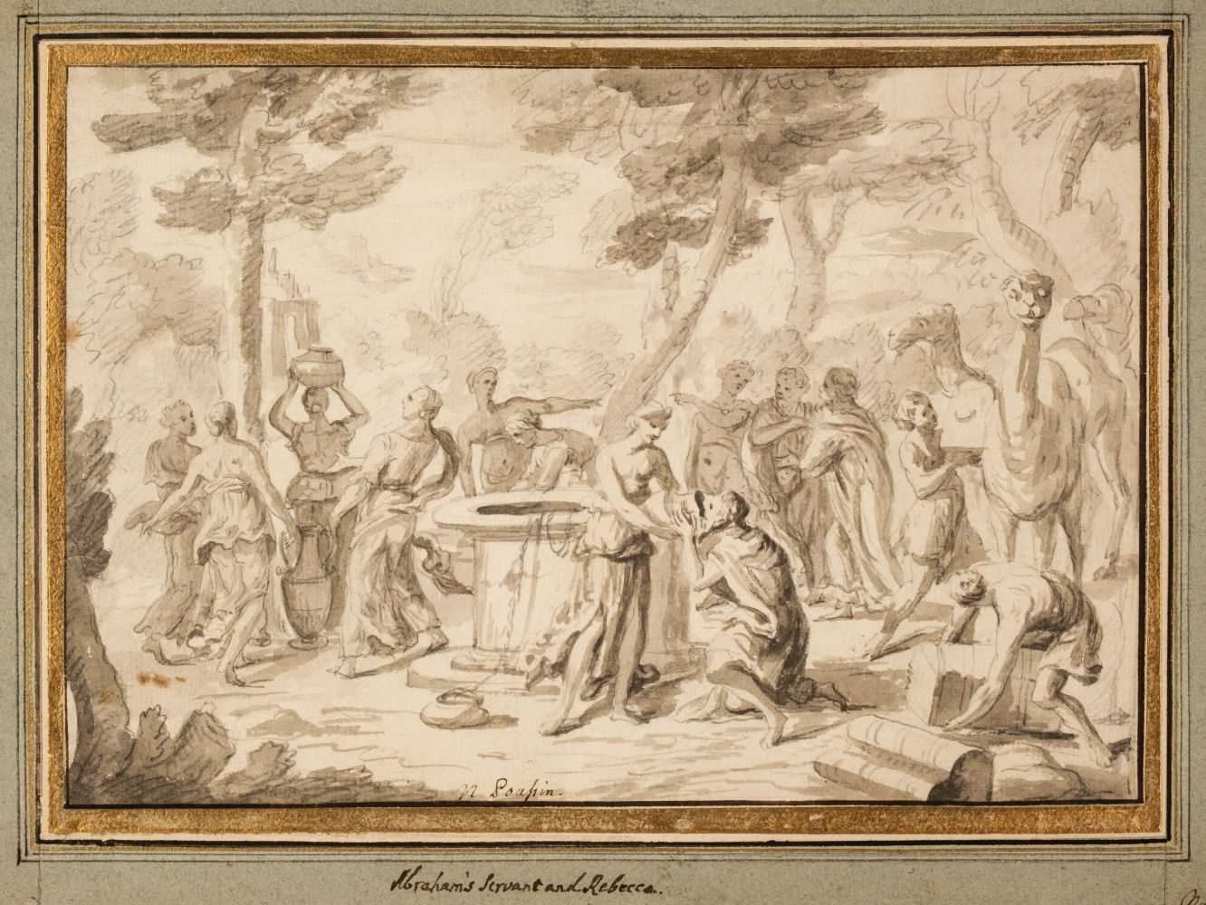 Nicolas Poussin | Abraham and Rebecca at the Well | MutualArt