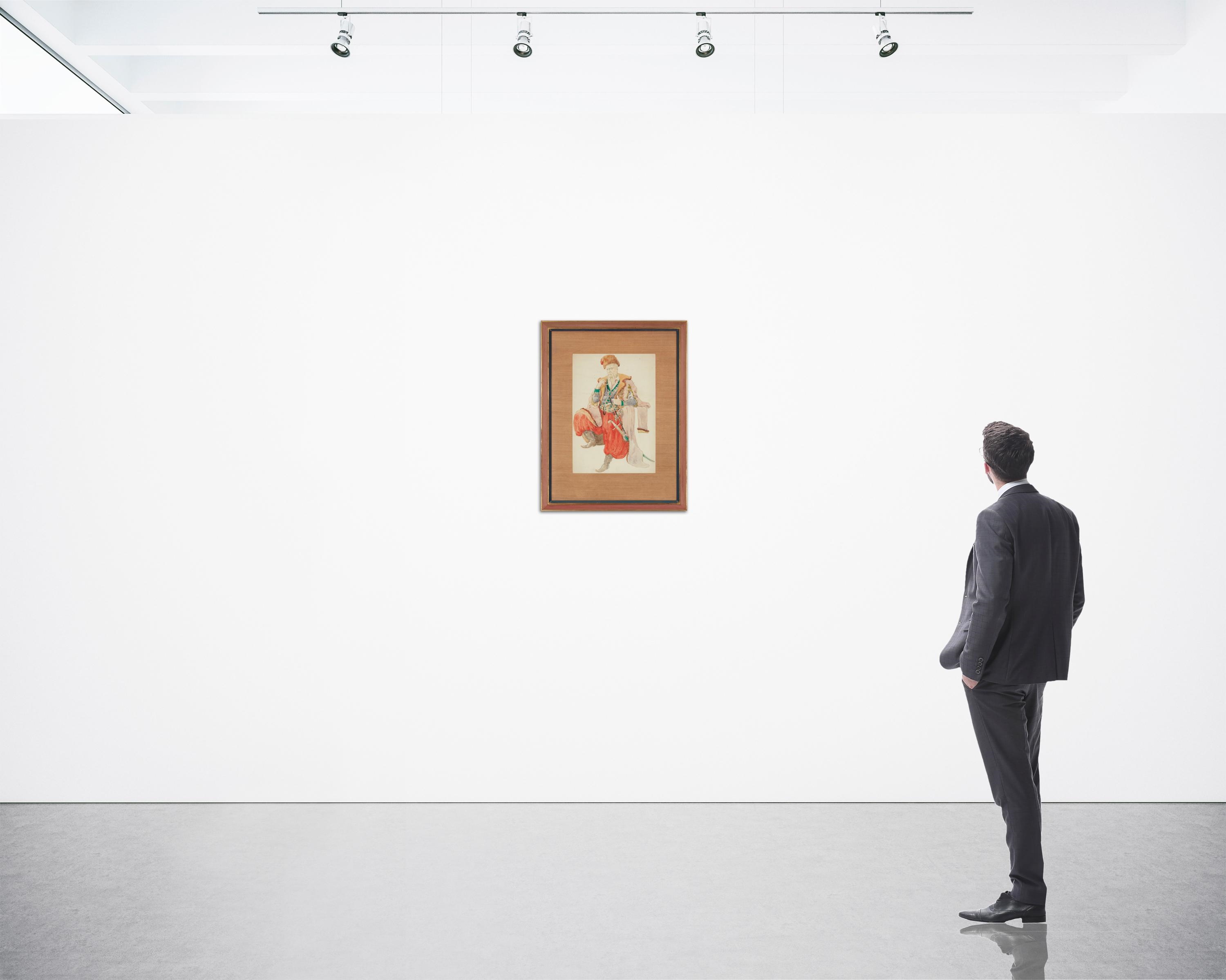 Artwork by Vsevolod Ulianoff, "Russian Man, Taras Bulba", Made of Watercolor on paper