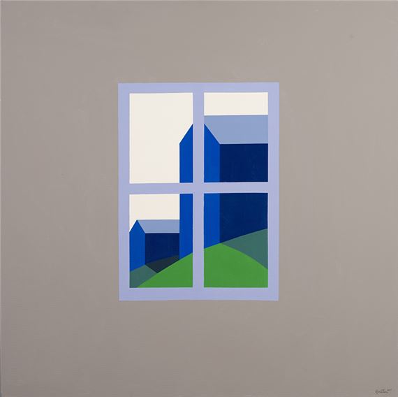 Oro Barns from my Window by Charles Pachter, dated 2011