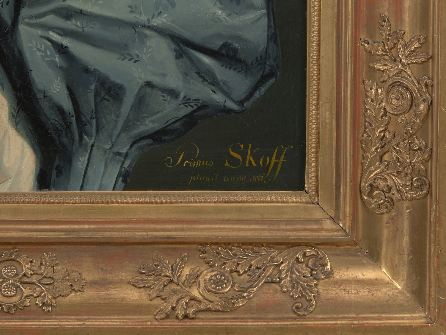Primus Skoff | A half-length portrait of a lady wearing a blue dress ...