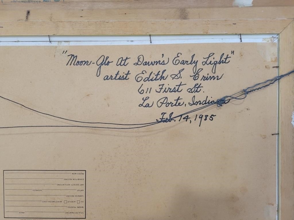 Artwork by Edith Crum, Moon-Glo At Dawn's Early Light