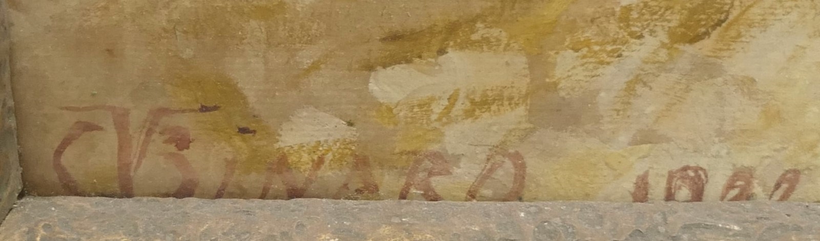 Artwork by C. Binard, "Höhlenkate", Made of oil on wood