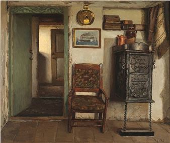 A farm interior presumably from Laesoe - Marinus Nielsen