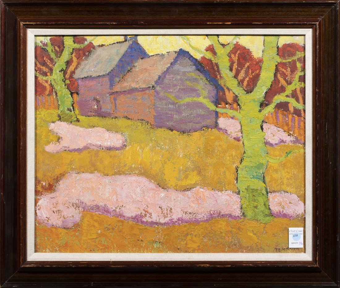 Artwork by Viktor Templin, Untitled (Green Trees), Made of oil on board