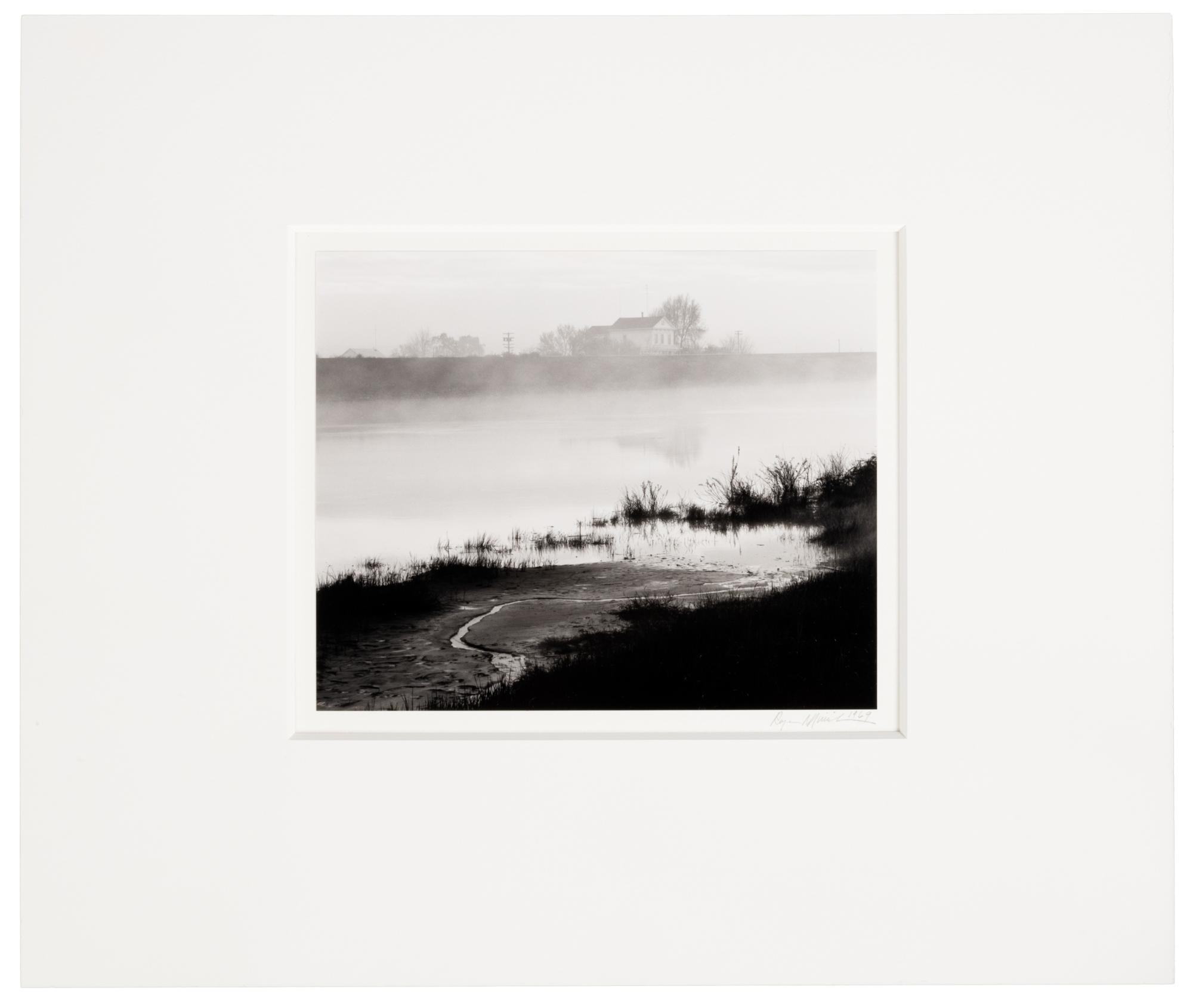 Artwork by Roger Minick, Ranch House and Tule Fog, 1969, Made of Gelatin silver print mounted on board