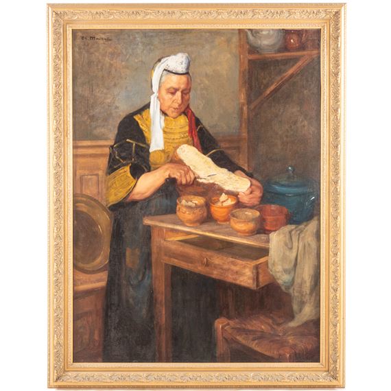 Peasant Woman Preparing Food by Charles Mairet