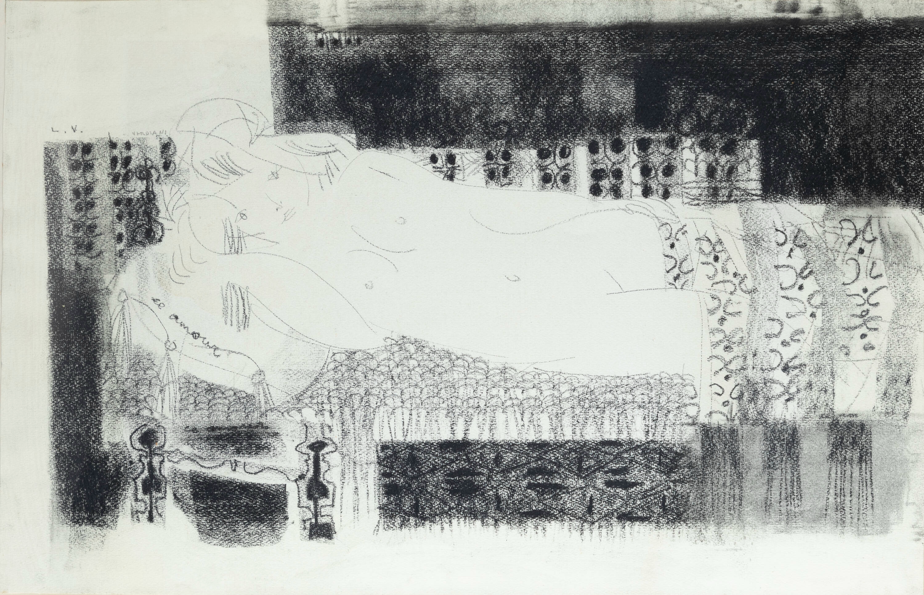 Artwork by Luciano Verdiani, Ce amour, Made of carboncino e matita su carta