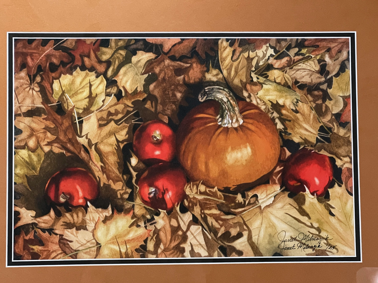 Artwork by Janet Milnazik, PUMPKIN & APPLES