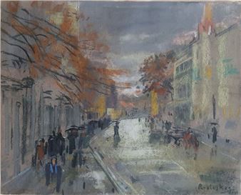 Promeneurs sous la pluie - Gyorgy Ruzisckay