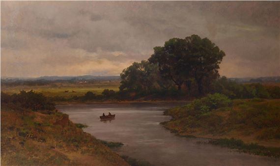 Carl Adolf Rudolf Julius von Perbandt | A landscape with fisherman ...