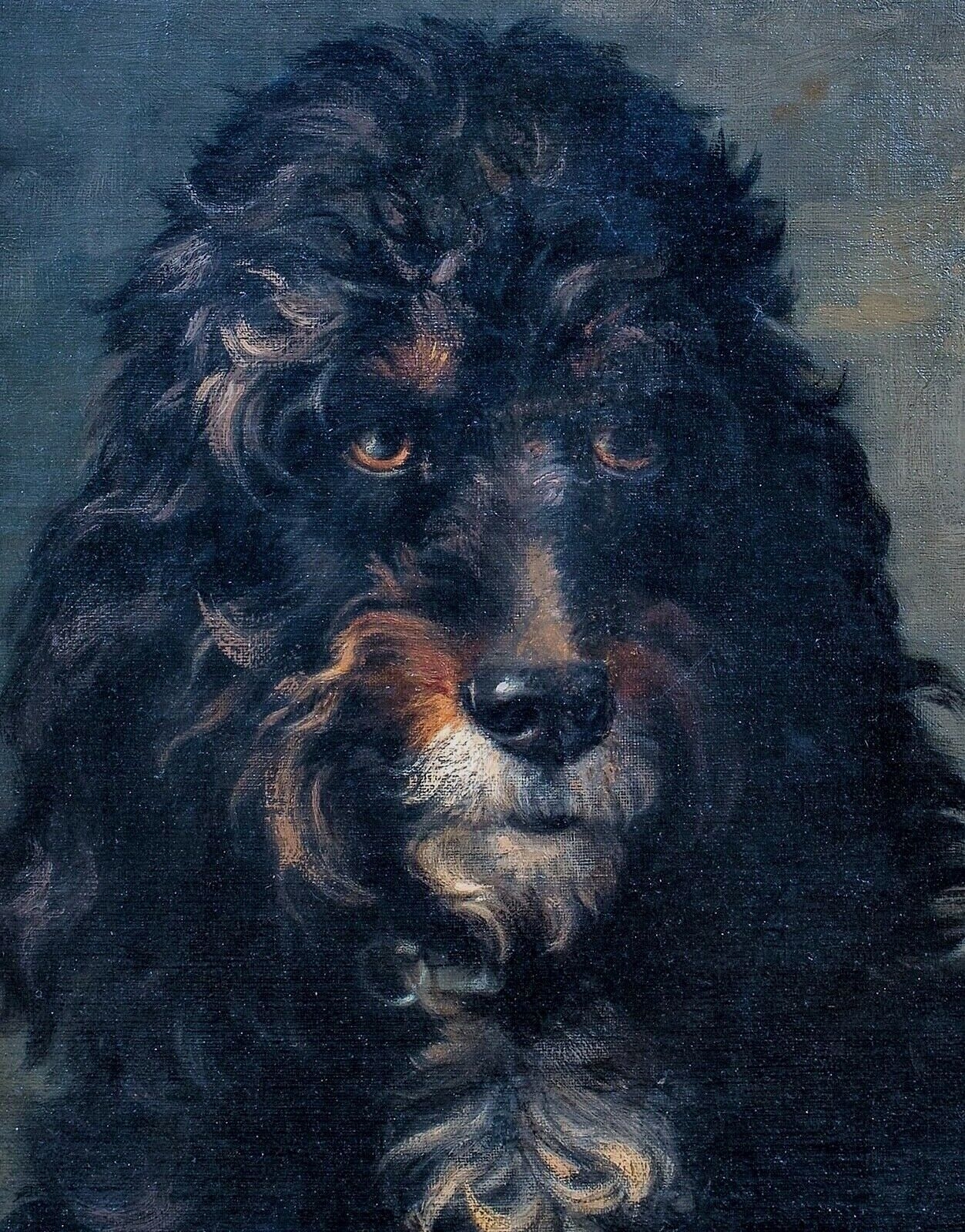 Artwork by Lewis Dorey, PORTRAIT OF A DOG POODLE LEWIS, Made of oil on canvas
