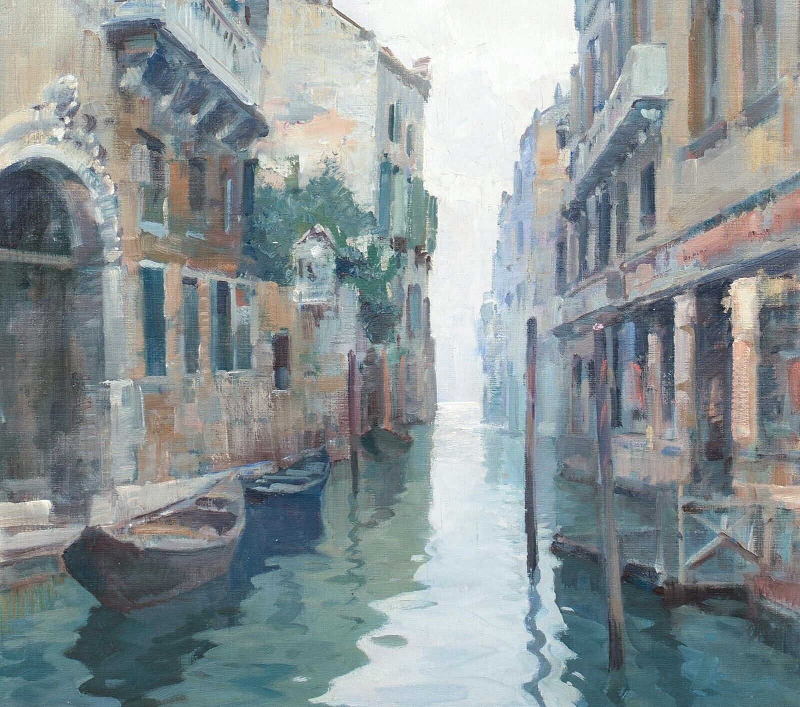 Artwork by Mario Maresca, VENETIAN BACKWATER CANAL, Made of oil painting on canvas